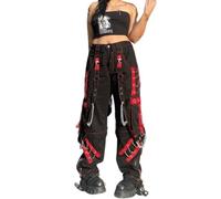 Jean Large évasé, Pantalon Style Gothique, Emo, années 2000, Harajuku, Grunge, Hip hop, Noir-g, Taille L