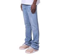 Jean Large Homme - Pantalon Denim Homme Coupe Évasé avec Imprimé Blocs de Couleurs Moderne Décontracté Confortable