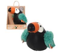 Jean le Toucan - Hochet Peluche Little Big Friends | Jouet d’Éveil Sensoriel aux Textures Douces, Compagnon de Voyage Léger pour Poussette et Siège Auto, Lavable en Machine