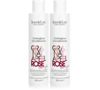 Jean & Len Après-shampooing Colorglow pour cheveux colorés, avec extrait de grenade, pétales de rose et panthénol, parfum fruité et floral, sans parabènes ni silicones, végan, 300 ml (Lot de 2)