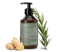 Jean & Len Après-shampooing hydratant Romarin & Gingembre, pour cheveux ternes et sans éclat, nourrit intensément & facilite le démêlage, sans parabène ni silicone, 300 ml