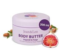 Jean & Len Beurre Corporel Argan & Figue, soin intense pour peaux sèches à très sèches, pH respectueux de la peau, parfum gourmand de figue, sans parabènes ni silicones, 200 ml