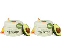 Jean & Len Beurre corporel exotique mangue & avocat, nourrit intensément les peaux sèches à très sèches, pH idéal pour la peau, parfum mangue exotique, sans parabènes ni silicones, 200 ml (Lot de 2)