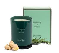 Jean & Len Bougie Parfumée, Romarin Et Gingembre, Pour D’agréables Soirées À La Maison, Faite À La Main, Parfum Frais Et Herbacé De Romarin Et De Gingembre, Dans Un Verre Élégant, Végan, 230 g
