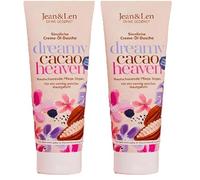 Jean & Len Crème de douche au beurre de cacao au pH idéal pour la peau - Expérience de douche riche - Avec extrait de beurre de cacao précieux et huile de noix de macadamia - Gel douche végétalien -