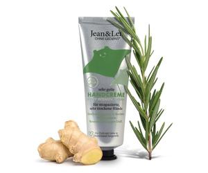 Jean & Len Crème mains trop bien Rosemary & Ginger, vegan, 75 ml | À l'urée, soin des mains pour mains sèches et gercées, hydrate et soigne intensément, sans parabènes ni silicones