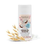 Jean & Len Douche crème-huile riche Lait d'Avoine & Huile de Coco format voyage, protège la peau du dessèchement, sans parabènes & silicones, pH respectueux de la peau, végane, 50 ml