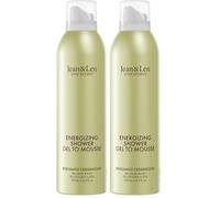 Jean & Len Energizing Shower Gel To Mousse Bergamot & Cedarwood, avec huiles d’amande, jojoba & babassu, peau normale, mousse de douche, sans silicone, 200 ml (Lot de 2)