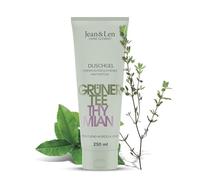 Jean & Len Gel douche Thé vert & Thym, pH idéal pour la peau, expérience de douche bienfaisante et épicée, enrichi d'extraits de thé vert et de thym, végétalien, sans parabènes ni silicones, 250 ml