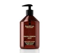 Jean & Len Nettoyant pour les mains et le corps à la citronnelle et à la menthe, pour une expérience de nettoyage parfumée, savon pour le corps et les mains dans une bouteille de qualité supérieure