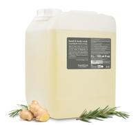 Jean & Len Hand & Body Wash Rosemary et Ginger en bidon, nettoie et soigne la peau, parfum frais et épicé, savon liquide en bidon rechargeable, sans silicone, 5L