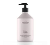 Jean & Len Heavenly Hand & Body Balm Peony & Lychee, pour une expérience de soin parfumée, avec de l'huile d'argan bio et du beurre de karité, sans parabènes & silicones, végétalien, 500 ml