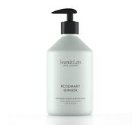 Jean & Len Heavenly Hand & Body Balm Rosemary & Ginger, pour une expérience de soin parfumée, avec de l'huile d'argan bio et du beurre de karité, sans parabènes ni silicones, 500 ml