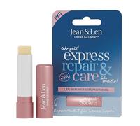 Jean & Len Lip Balm Express Repair & Care, protège les lèvres du dessèchement, à 1,5% de panthénol apaisant et beurre de karité bio, soin des lèvres, sans huile de palme & minérale, végane, 4,7 g