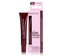 Jean & Len Lip Treatment Teddy Brown, soin des lèvres légèrement teinté avec fini gloss, texture non collante, avec peptides pour effet repulpant visible, arôme caramel, vegan, 10 ml