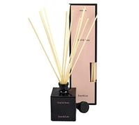 Jean&Len Parfum d'Ambiance Oud & Rose Dans un Récipient en Verre Élégant et Rechargeable, Parfum Velouté et Floral de Résine de Bois d'Aigle et de Rose, avec Bâtonnets diffuseurs, Végan, 100 ml