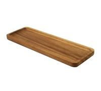 Jean & Len Plateau rectangulaire en bois d'acacia, polyvalent pour les accessoires et le bureau, organiseur élégant avec un grain unique, planche décorative en bois, 28 x 10 x 1,5 cm