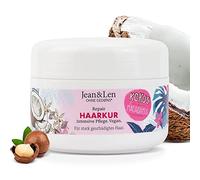 Jean & Len Repair Haarkur huile de coco & macadamia, pour cheveux très abîmés, lutte contre la casse, parfum coco & macadamia, sans parabènes ni silicones, végétalien, 250ml