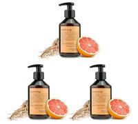 Jean & Len Savon pour les mains Orange sanguine & Vétiver, savon liquide en distributeur à pompe, parfum fruité et boisé, sans parabènes, silicones & microplastiques, végétalien, 250 ml (Lot de 3)