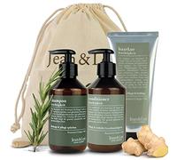 Jean&Len Set de Soins Capillaires Romarin & Gingembre avec Shampooing, Après-Shampooing et Cure, pour Cheveux Secs et Ternes, Parfum Épicé, sans Parabènes & Silicones, 2 x 300 ml plus 1 x 200 ml