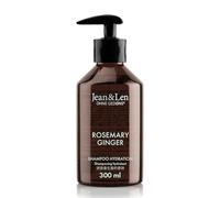 Jean & Len Shampooing hydratant Rosemary & Ginger, pour cheveux secs et cassants, avec complexe hydratant, parfum frais et épicé de romarin et de gingembre, sans parabènes ni silicones, 300 ml