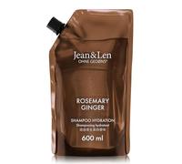Jean & Len Shampooing Hydratant Rosemary & Ginger, Sachet recharge, pour cheveux secs & cassants, nettoie & soigne sensiblement, parfum frais et épicé, sans silicone ni parabène, recharge 600 ml