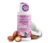 Jean & Len Shampooing Repair Huile de coco, macadamia, pour cheveux abîmés & sans force, répare les cheveux cassants, 50 ml format voyage, 1 pièce