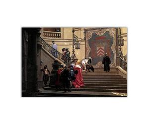 Jean Leon Gerome "Eminence Grise 1873" Célèbre tableau Impression Sur Toile, Tableau d'art mural en toile de décoration de bureau 50x80cm Sans Cadre