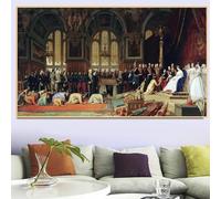 Jean-Léon Gérôme « La Réception des Siamois à Fontainebleau » Impression sur toile, peinture à l'huile, œuvre d'art célèbre, affiche (60 x 120 cm)