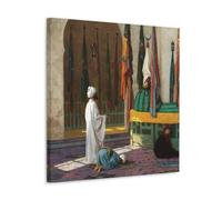 Jean Leon Gérome, La Sentinelle à la tombe du sultan, affiche décorative sur toile idéale pour salon, chambre, bureau et décoration d'intérieur, 60 x 60 cm