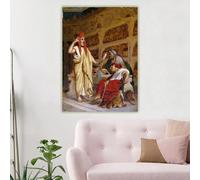 Jean Léon Gérôme « Les comédiens » Impressions sur toile classiques, peinture à l'huile, œuvre d'art, décoration de salon, maison (70 x 100 cm)