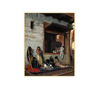 Jean-Leon Gerome Reproductions de Tableaux à l'huile sur toile Le marché des esclaves》 Art mural sur toile pour la décoration de la maison 70x85cm sans cadre