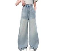 Jean long en denim for filles d'été, coupe skinny classique, doux, extensible, confortable, léger, slim, coupe droite(China150 (9-10Y))