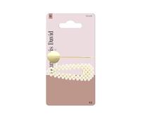 JEAN LOUIS DAVID - Pince Cheveux - Ensemble Pince Guiche et Pince Clic Clac - Perlé - Ornement - Mode - Coiffure