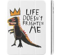 Jean-Michel Basquiat Dinosaure Ipad Case 2020 Matériau Tpu Antichoc Réglage Automatique De L'angle De Veille/Réveil Mignon Transparent Housse De Protection 10.2in