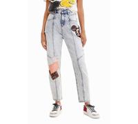 Jean Mom Ciel Femme S Bleu