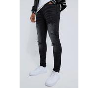 Jean motard skinny déchiré et réparé homme - bleu - 30R, bleu