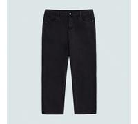 Jean noir unicolore grande taille pour hommes, décontracté, fermeture éclair, bouton, poche, été, léger, respirant, frais, confortable, port quotidien, cadeau pour le père/mari 2XL,3XL,4XL,5XL,6XLUnic