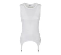 Jean Paul Gaultier - Débardeur Côtelé en Coton - Femme - Tops - Blanc - Taille: 38 FR