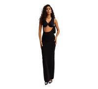 Jean Paul Gaultier - Élégante robe maxi noire col en V - Femme - Robes - Noir - Taille: 36 FR