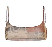Jean Paul Gaultier, Femme, Tops, Beige, Taille: 40 FR Mesh Bralette Journal Print