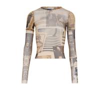 Jean Paul Gaultier, Femme, Tops, Multicolore, Taille: 42 FR Double-sleeves Journal-print Top