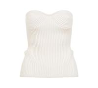 Jean Paul Gaultier - Haut Corset Strapless Côtelé - Femme - Blouses et Chemises - Blanc - Taille: 40 FR