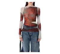 Jean Paul Gaultier - Haut en Maille Roses Blanc Rouge - Femme - Tops - Multicolore - Taille: 38 FR