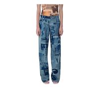 Jean Paul Gaultier - Jean Imprimé Journal - Femme - Jeans - Bleu - Taille: W26