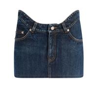 Jean Paul Gaultier - Mini-jupe en jean - Femme - Jupes - Bleu - Taille: W26