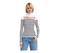 Jean Paul Gaultier - Polo de golf à rayures avec découpe - Femme - Pulls - Blanc - Taille: 38 FR