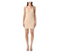 Jean Paul Gaultier - Robe Courte Salopette à Boucle - Femme - Robes - Beige - Taille: 42 FR