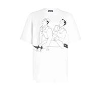 Jean Paul Gaultier - T-shirt en coton coupe droite - Femme - Tops - Blanc - Taille: 38 FR