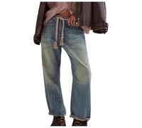 Jean pour femme - Noir - Imprimé tournesol - Pantalon en jean stretch - Gris - Coupe slim - Vintage - Pantalon en denim - Pantalon cargo évasé - Taille basse - Motif papillon